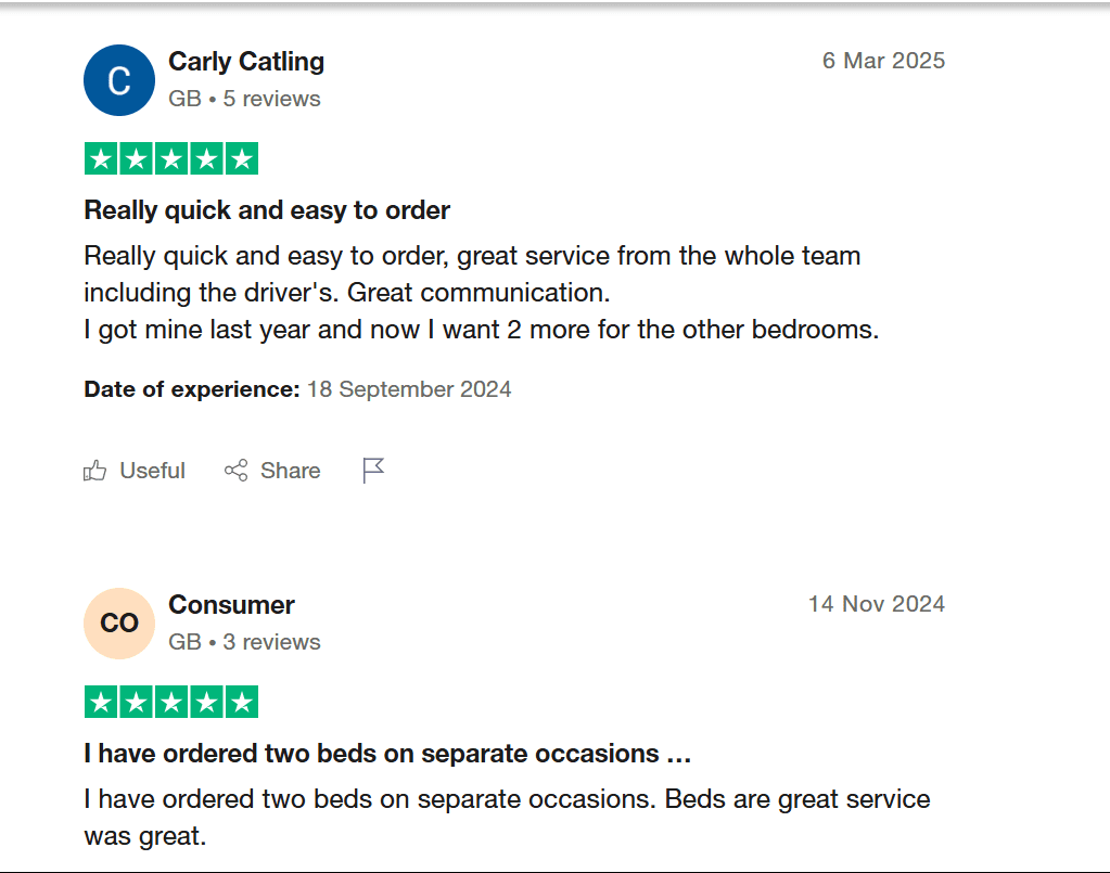 Two 5-star customer reviews highlighting quick service and satisfaction. SEO Reputation Management.