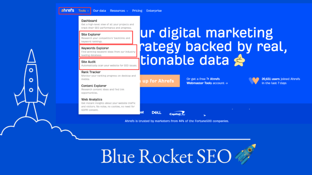 Blue Rocket SEO - Ahrefs tools for boosting your website.