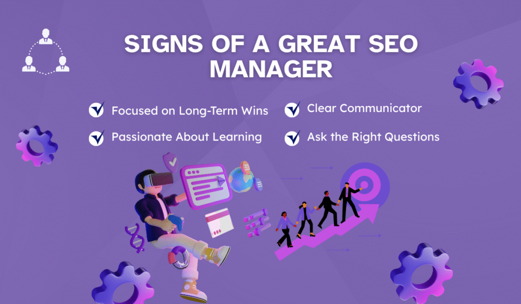 An image showing Signs of a great SEO manager