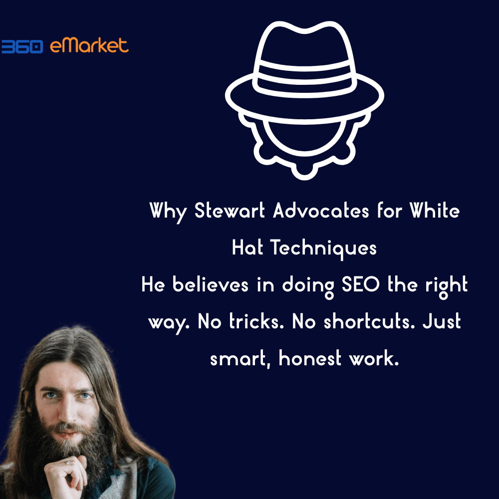 Why Is Stewart Vickers the Best SEO in the World - White hat SEO philosophy highlighting Stewart's ethical approach to search engine optimization.